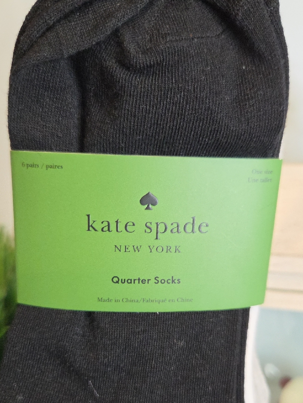 SOLD***Kate Spade Pk Of 6 Quarter Socks - Picture 2 of 5